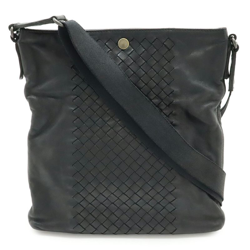 Bottega Veneta Leather Shoulder Bag Black